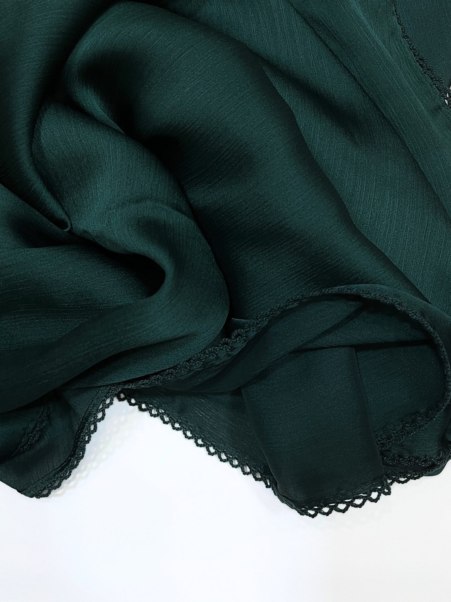 Luxe Crochet Muna Satin Hijabs - Pine