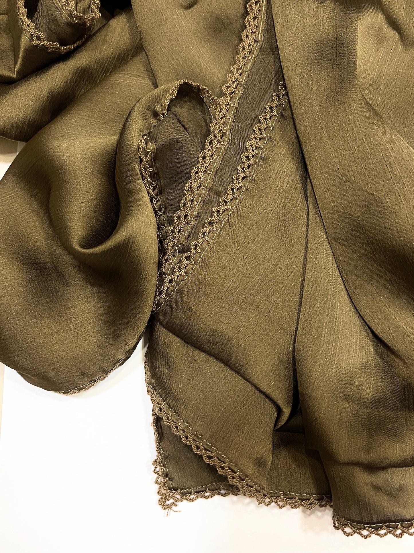 Luxe Crochet Muna Satin Hijabs - Caramel