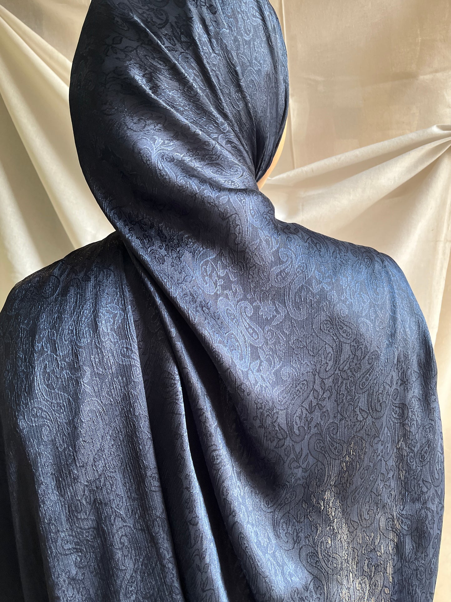 Self-Print Hijab - Sapphire Whisper
