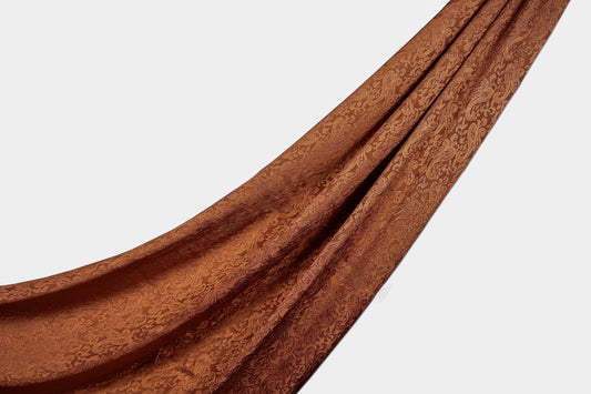 Self-Print Satin Hijab - Chestnut Flame