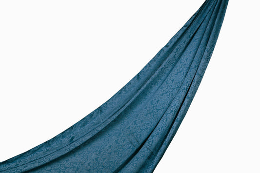 Self-Print Satin Hijab - Ocean Teal