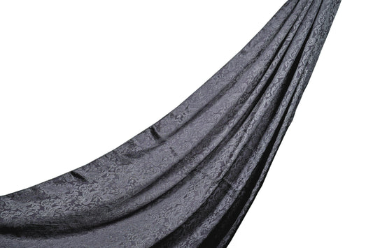 Self-Print Satin Hijab - Charcoal Dusk
